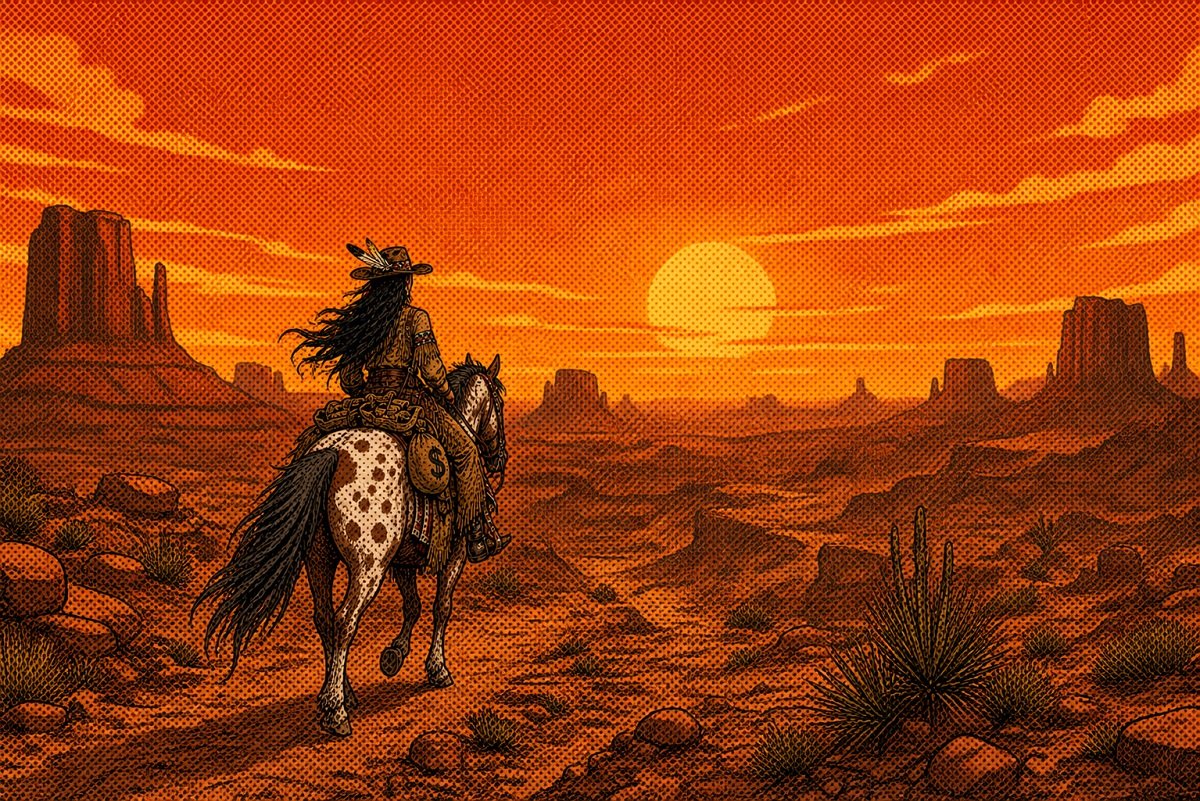 Viejo Oeste al atardecer